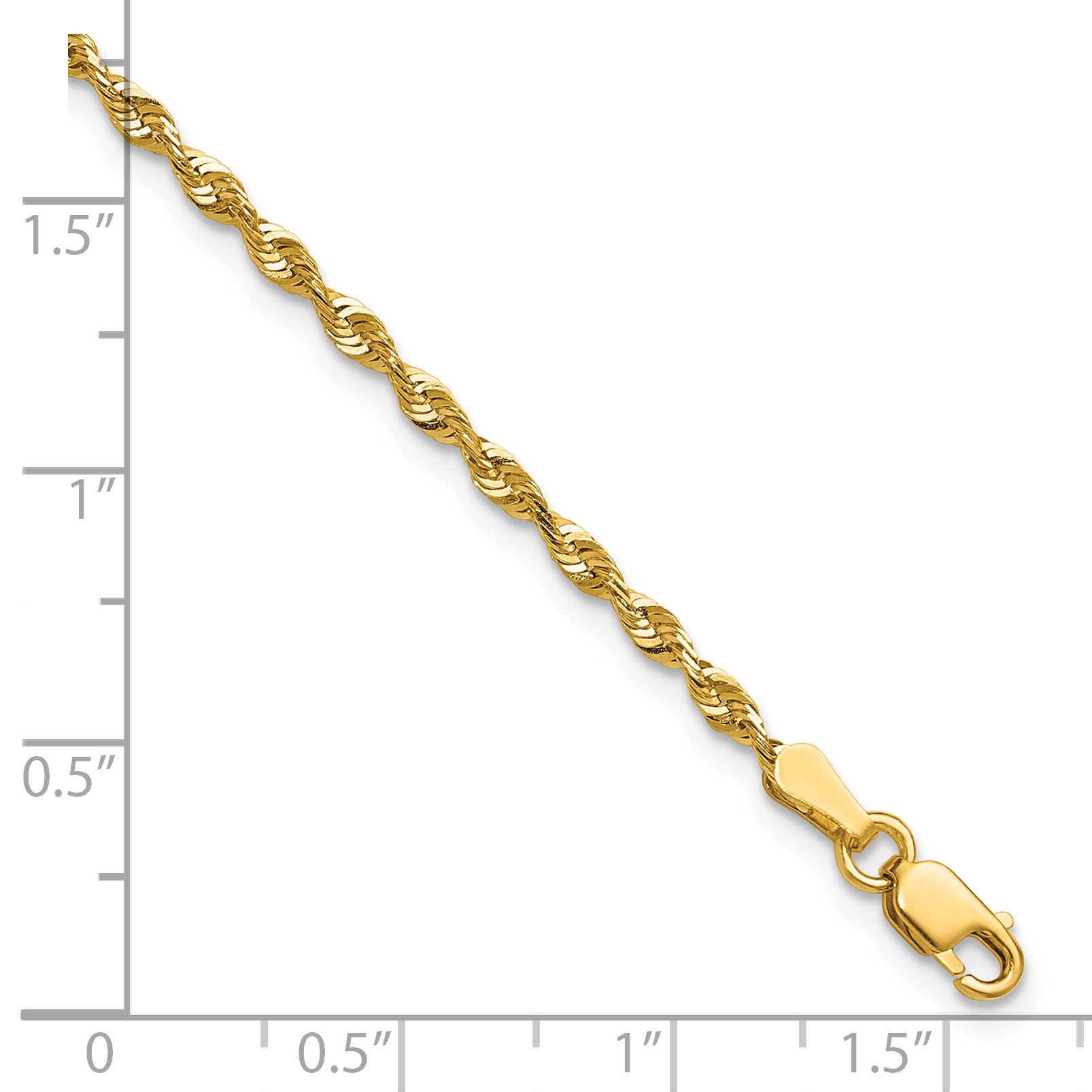 10k 2.25mm Extra-Light D/C Rope Chain Anklet