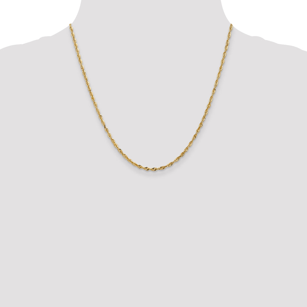 10k 2.50mm Extra-Light Diamond Cut Rope Chain