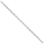 10k White Gold Polished Oval Link Bracelet