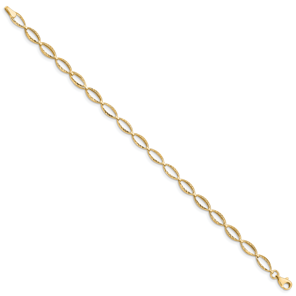 10k Polished Oval Link Bracelet
