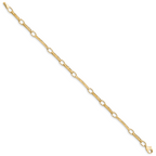 10k Polished and Textured Fancy Link Bracelet