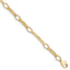 10k Polished and Textured Fancy Link Bracelet