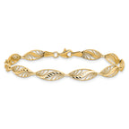 10k Filigree Diamond Cut 7.25 inch Bracelet