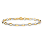 10k Two-tone Polished Open Link Bracelet