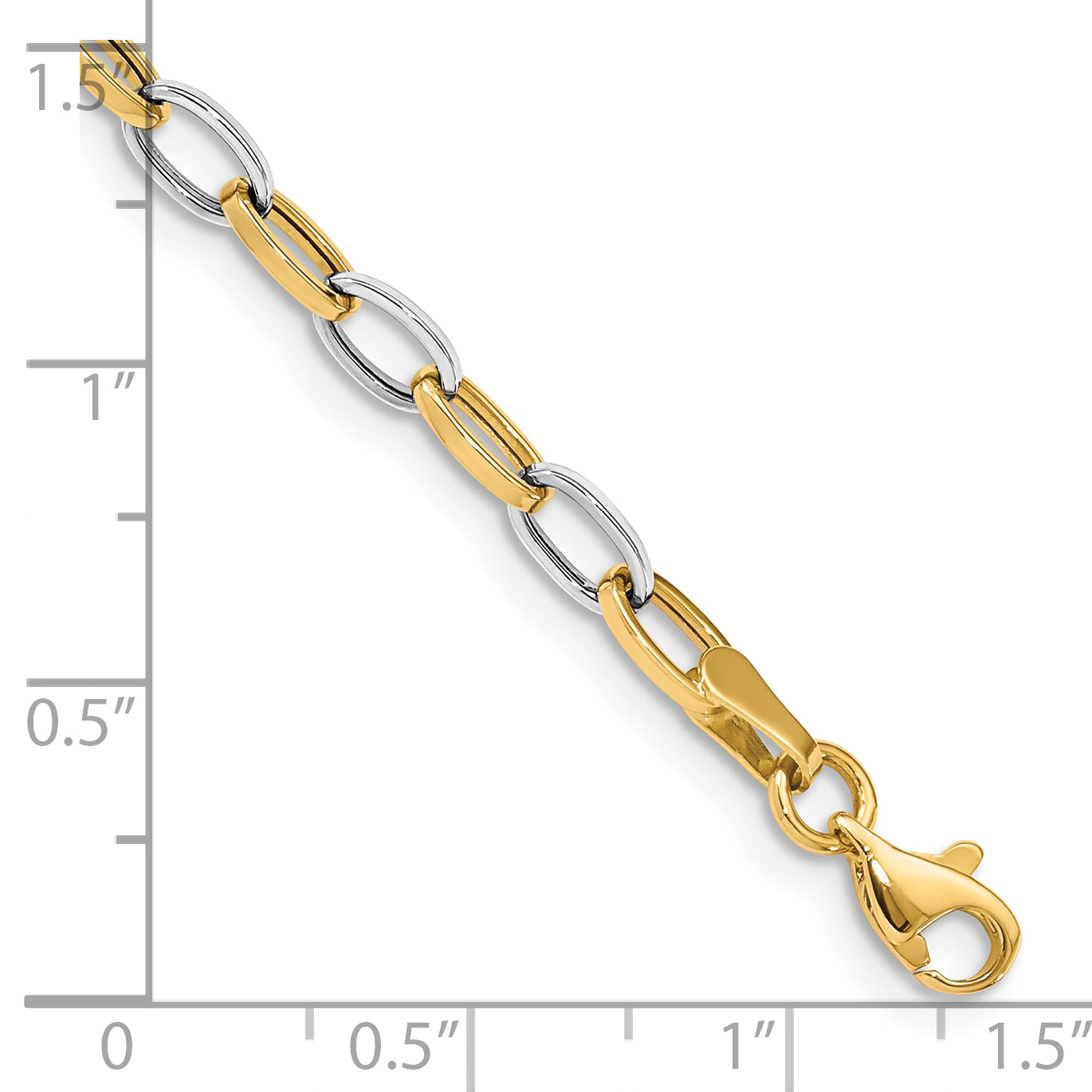 10k Two-tone Polished Open Link Bracelet