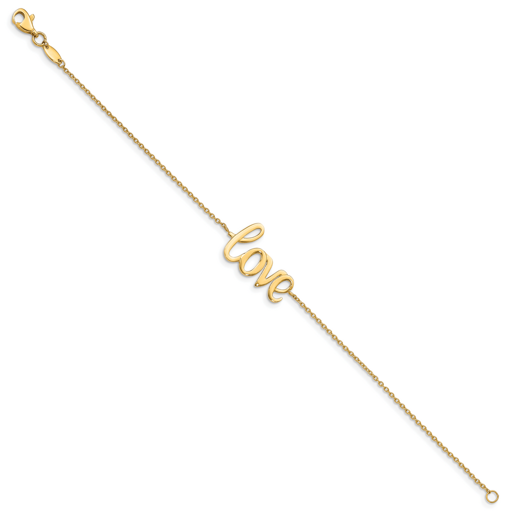10K Polished LOVE Bracelet