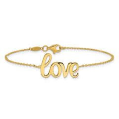 10K Polished LOVE Bracelet