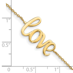 10K Polished LOVE Bracelet