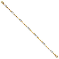 10k Two-tone Fancy Link Bracelet