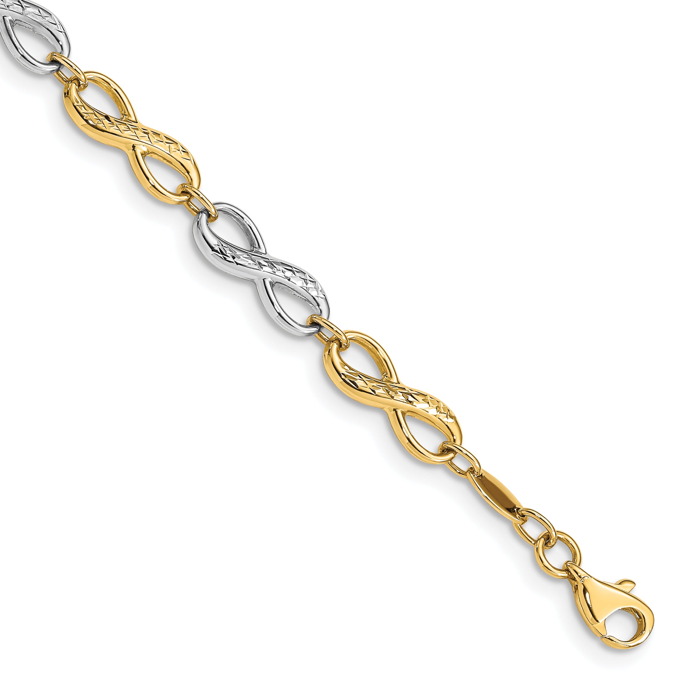10k Two-tone Infinity Symbol Bracelet Main image