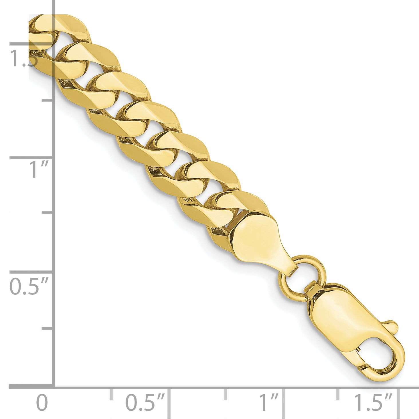 10K None 6.75mm Curb Chain - view 2