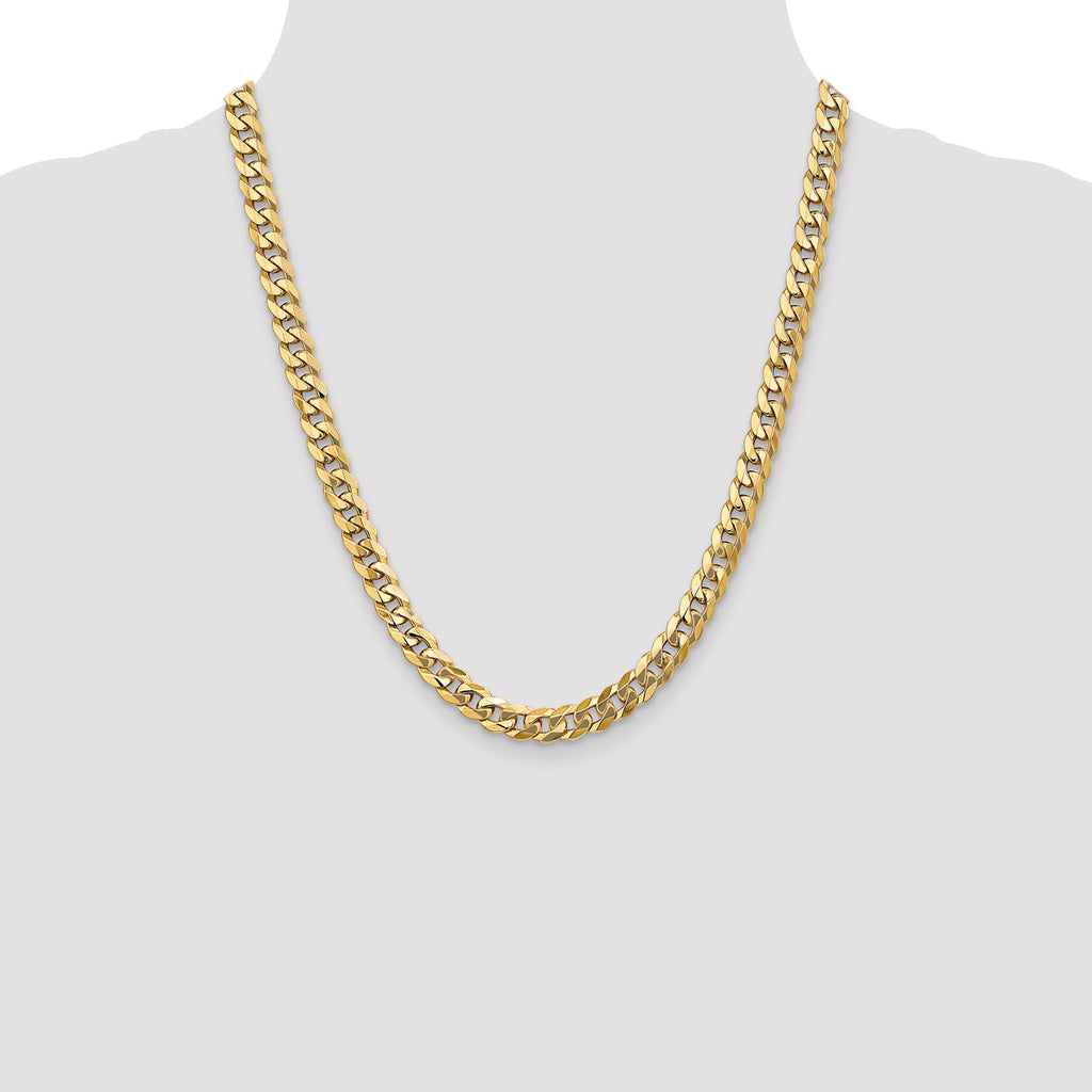 10k 7.75mm Flat Beveled Curb Chain