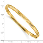 10k 3/16 Florentine Engraved Hinged Bangle Bracelet