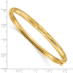 10k 3/16 Florentine Engraved Hinged Bangle Bracelet