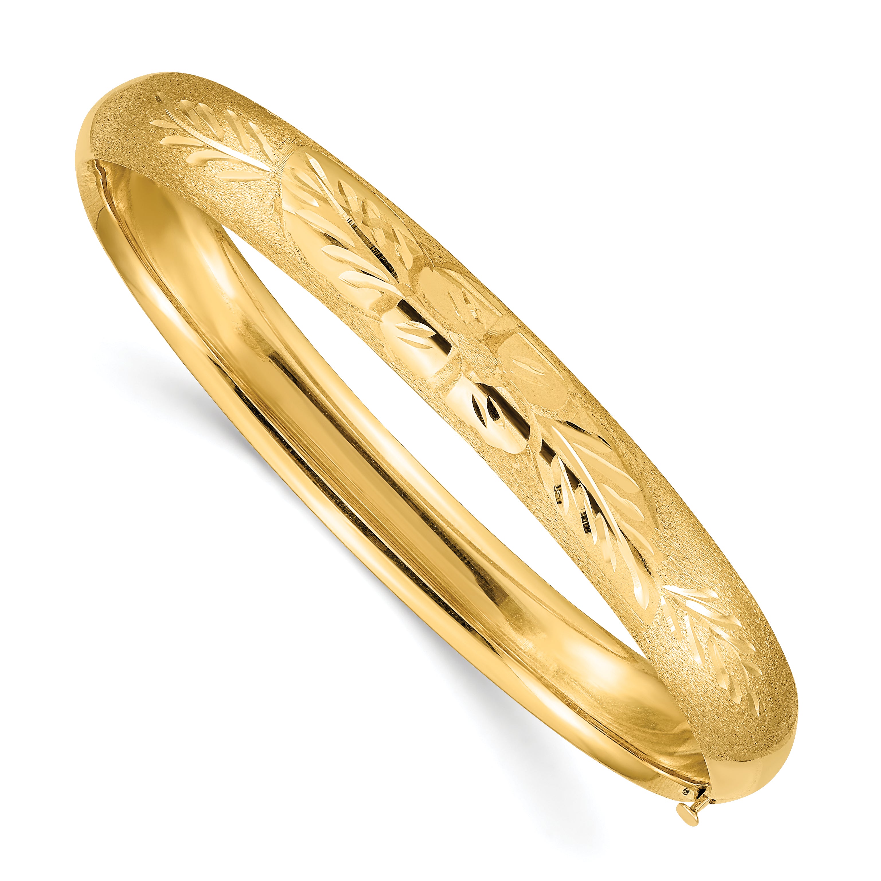 10k 5/16 Florentine Engraved Hinged Bangle Bracelet Main image