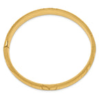 10k 7/16 Florentine Engraved Hinged Bangle Bracelet
