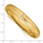 10k 7/16 Florentine Engraved Hinged Bangle Bracelet