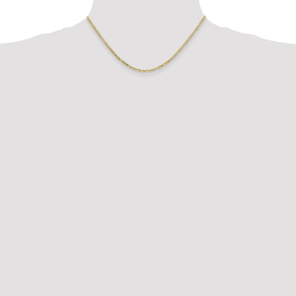 10k 2.2mm Flat Figaro Chain