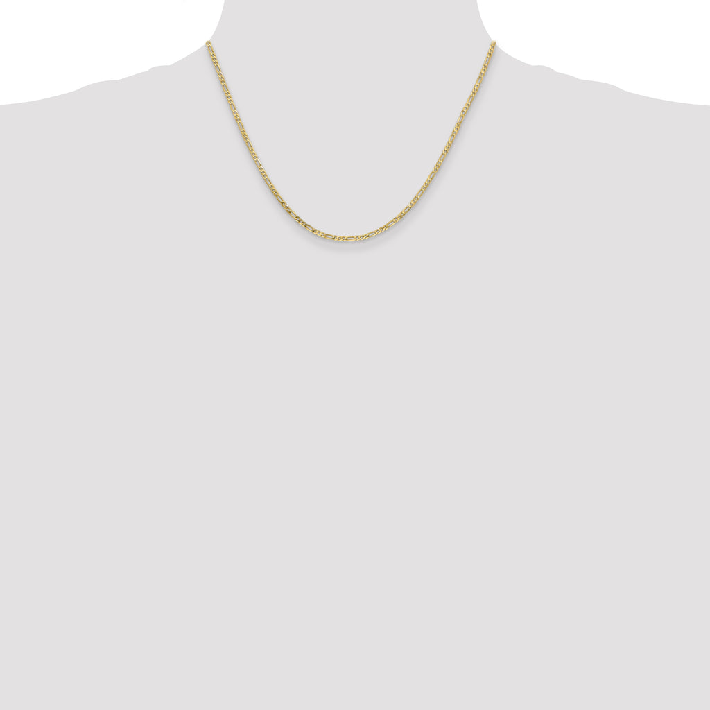 10k 2.2mm Flat Figaro Chain