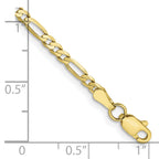 10K None 2.75mm Figaro Chain Bracelet - view 2
