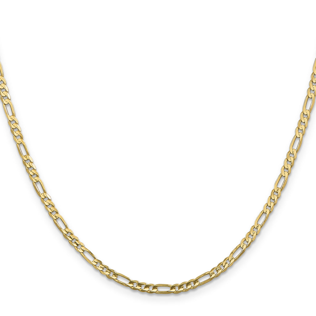 10K 3mm Flat Figaro Chain