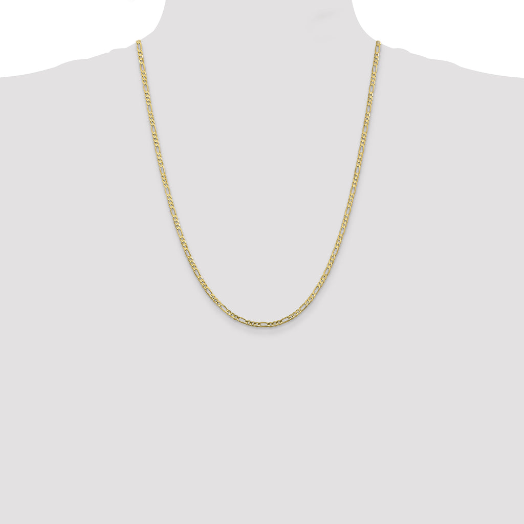 10K 3mm Flat Figaro Chain