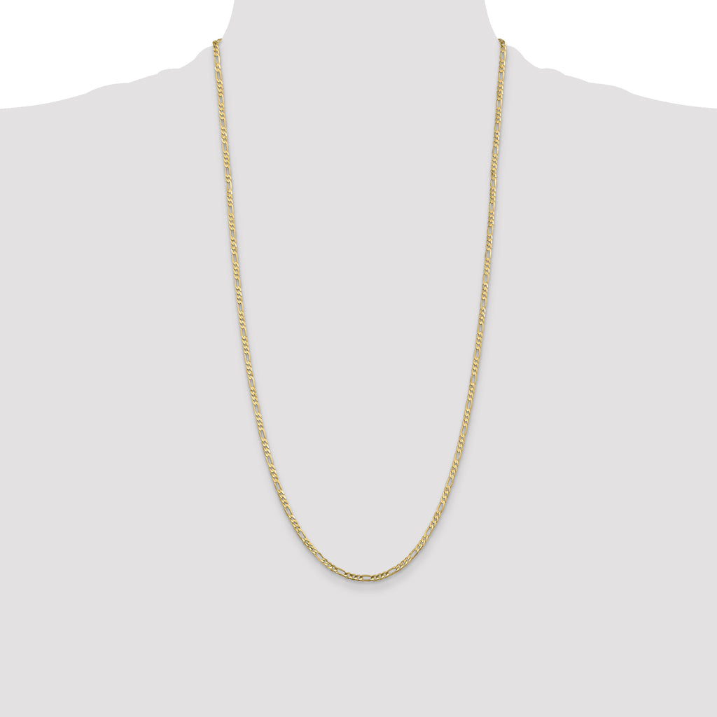 10K 3mm Flat Figaro Chain