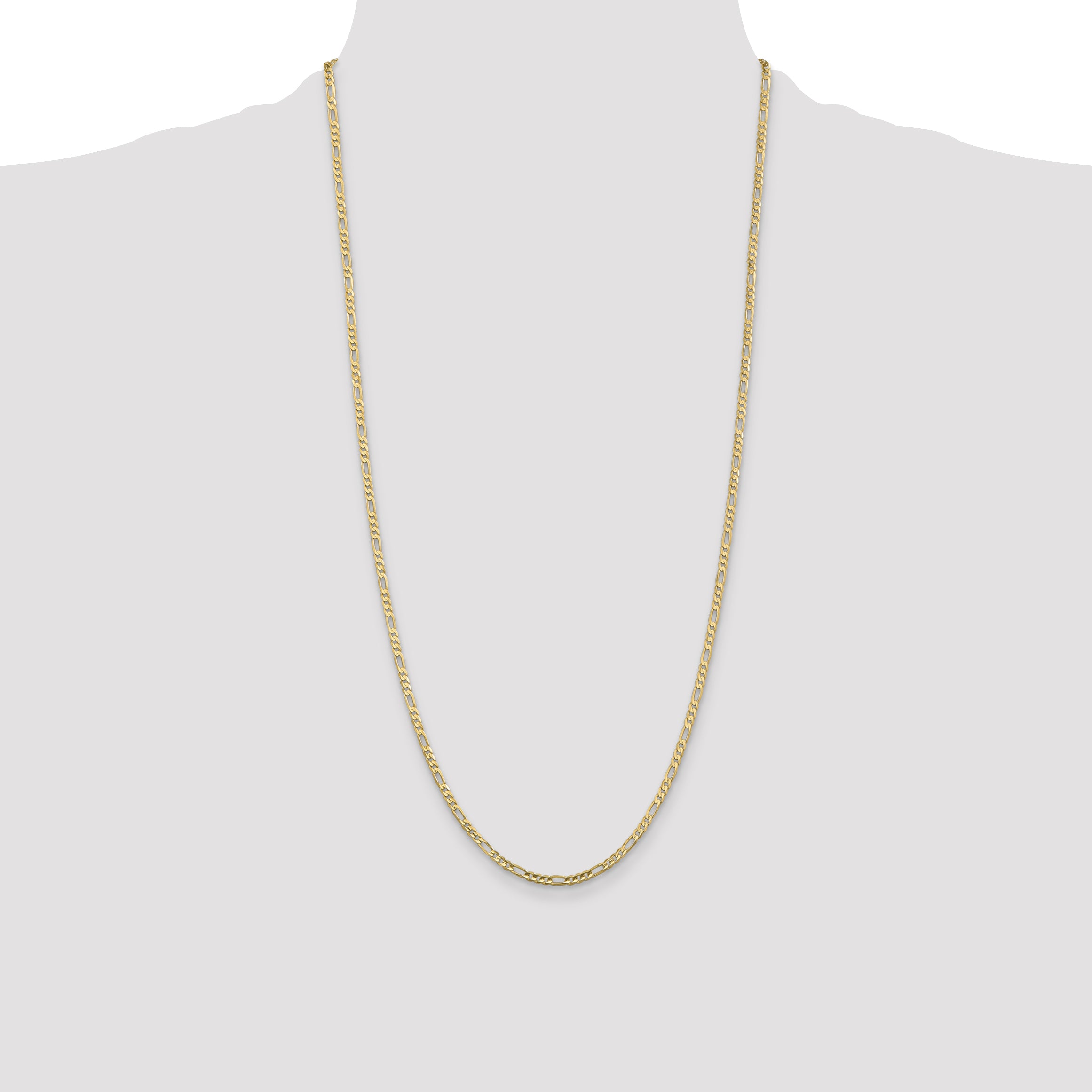10K 3mm Flat Figaro Chain