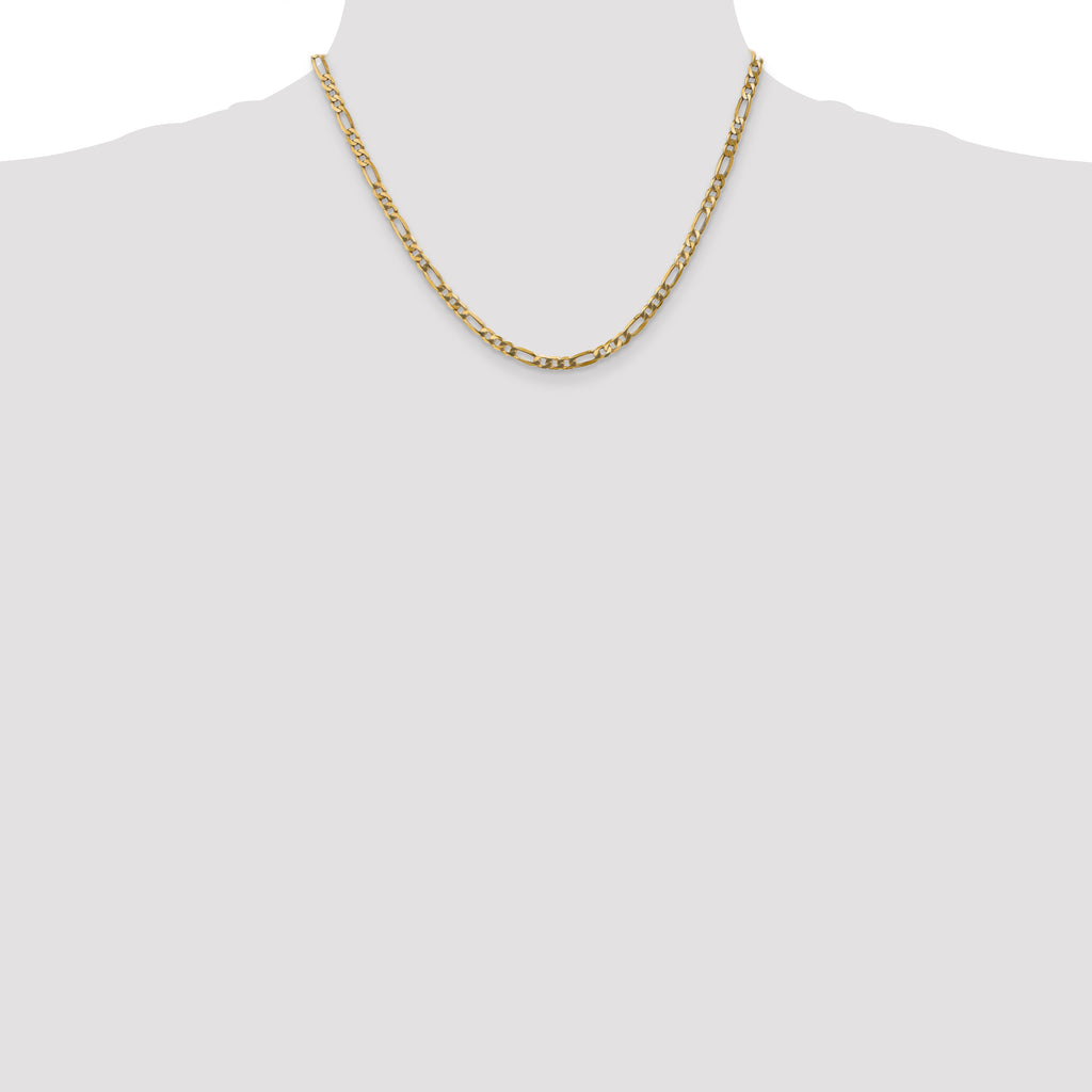 10K 4mm Flat Figaro Chain