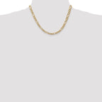 10K None 5.25mm Figaro Chain Necklace - view 4