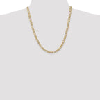 10K None 5.25mm Figaro Chain Necklace - view 4