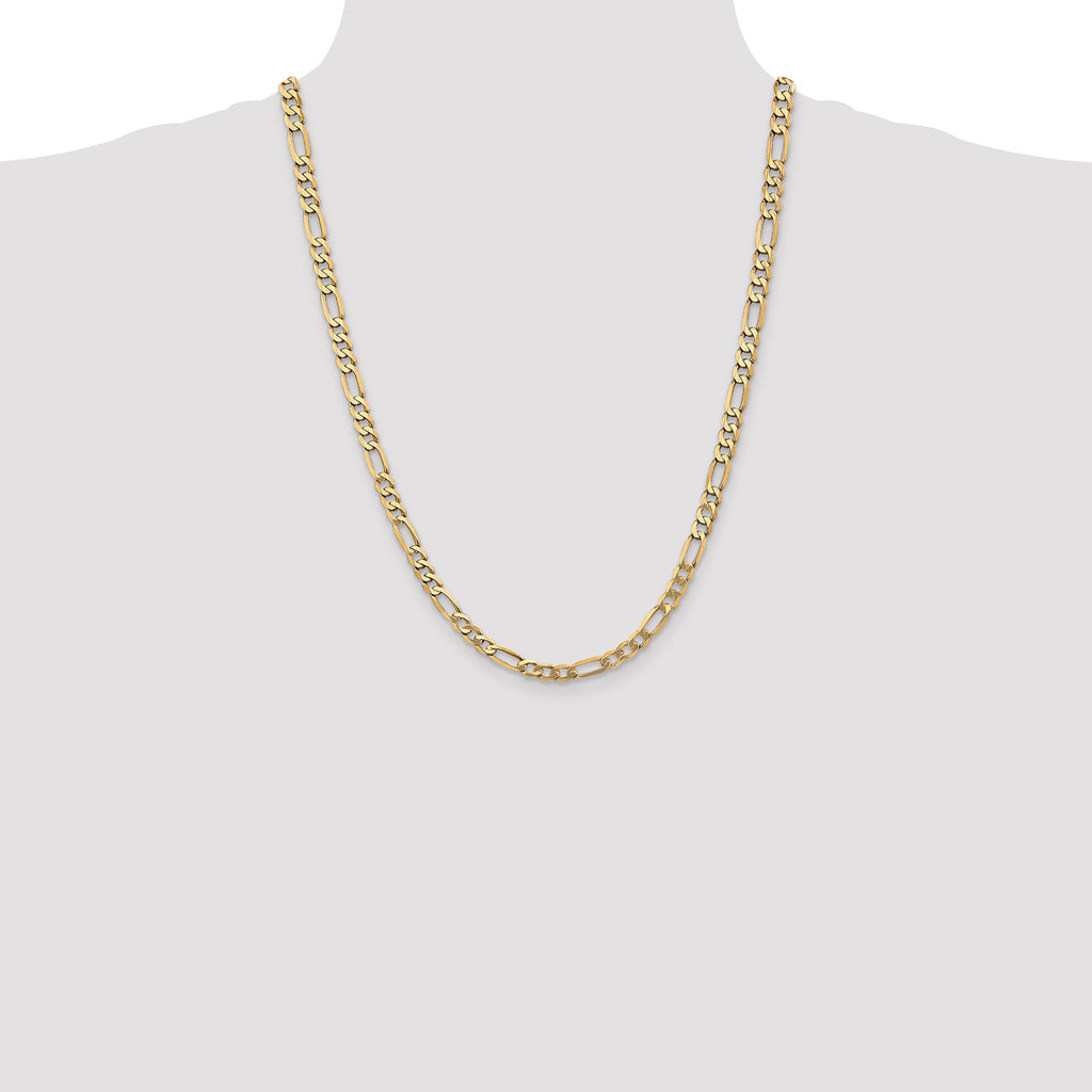 10K None 5.25mm Figaro Chain Necklace - view 4
