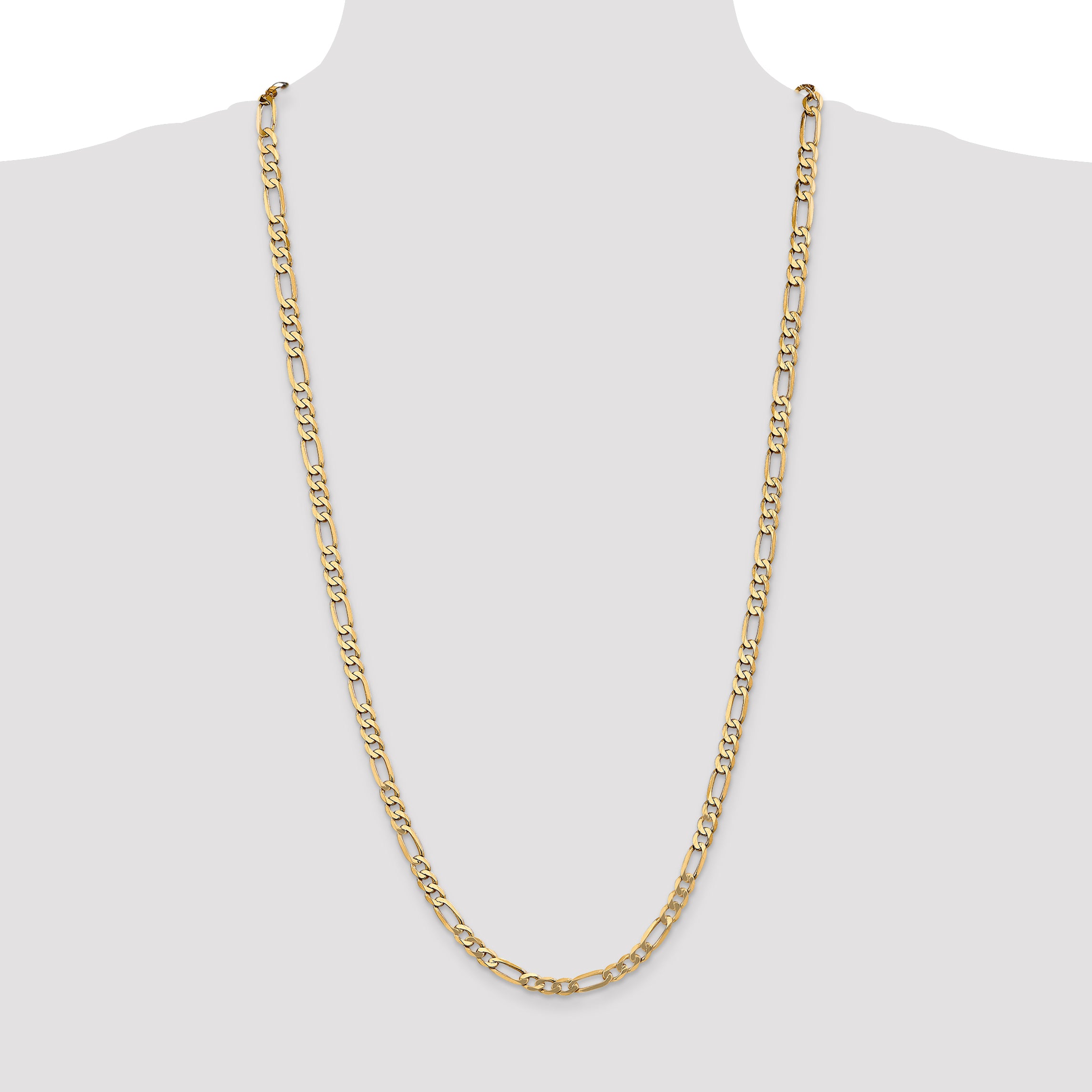 10K None 5.25mm Figaro Chain Necklace - view 4
