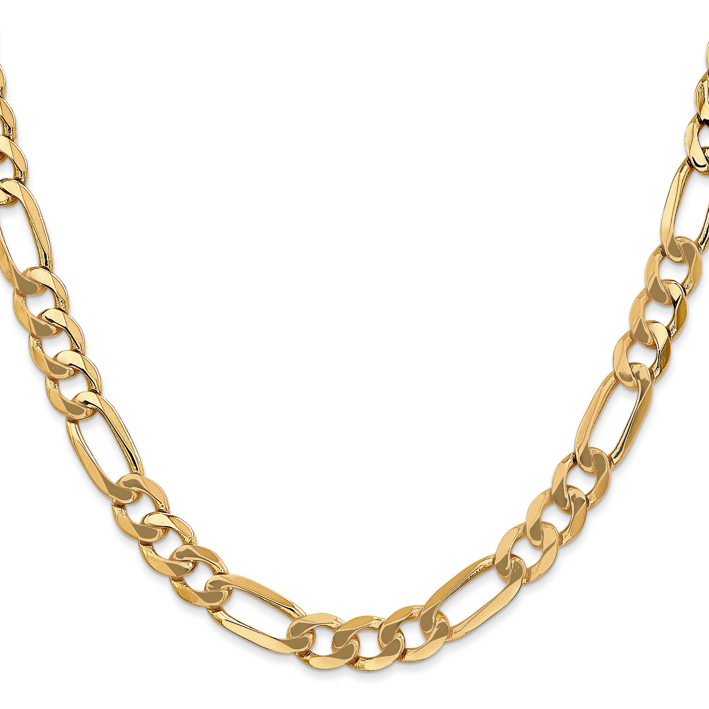 10K None 7.0mm Figaro Chain - view 2