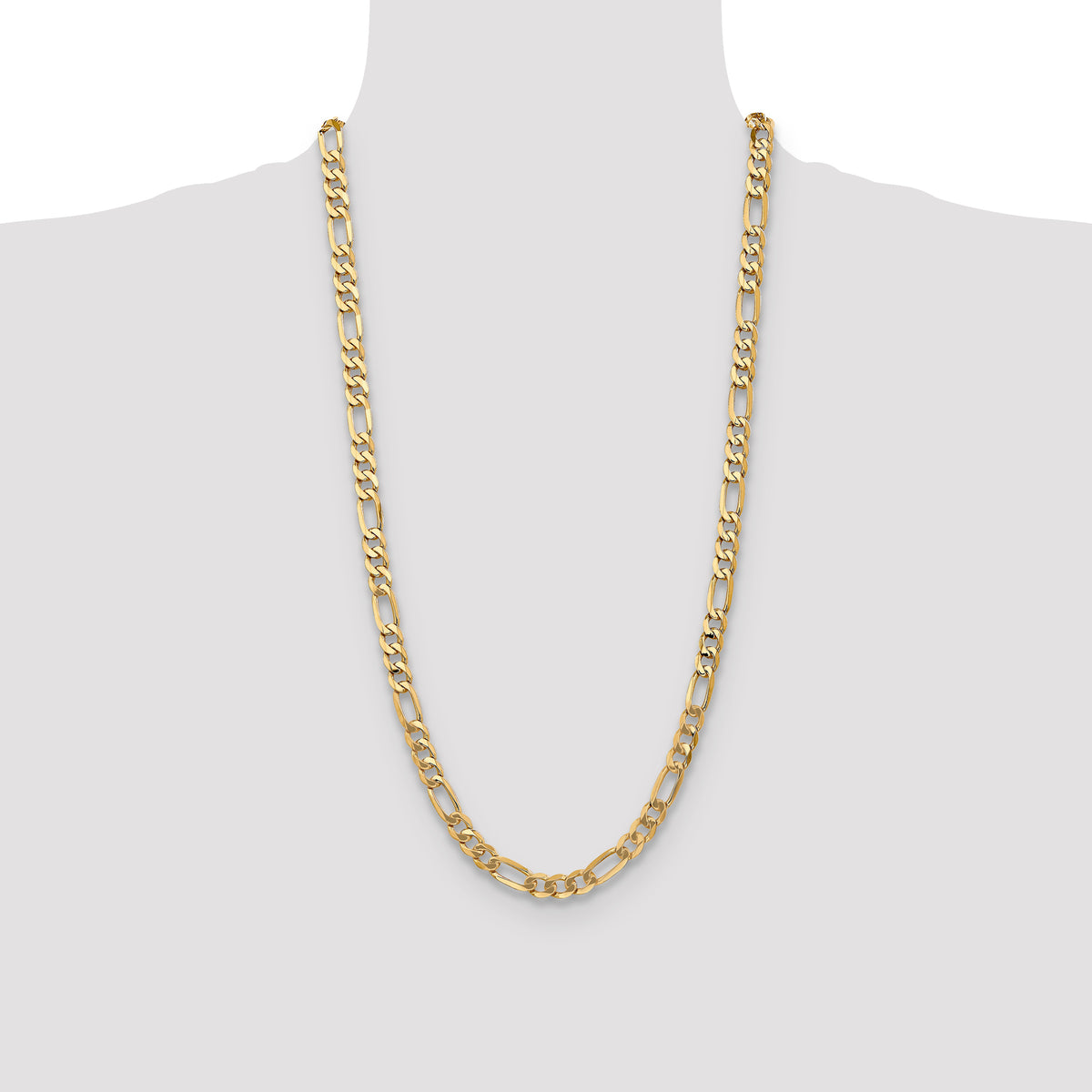 10K Yellow Gold 7.0mm Figaro Chain, 8–30 Inch - Sophia Jewelers