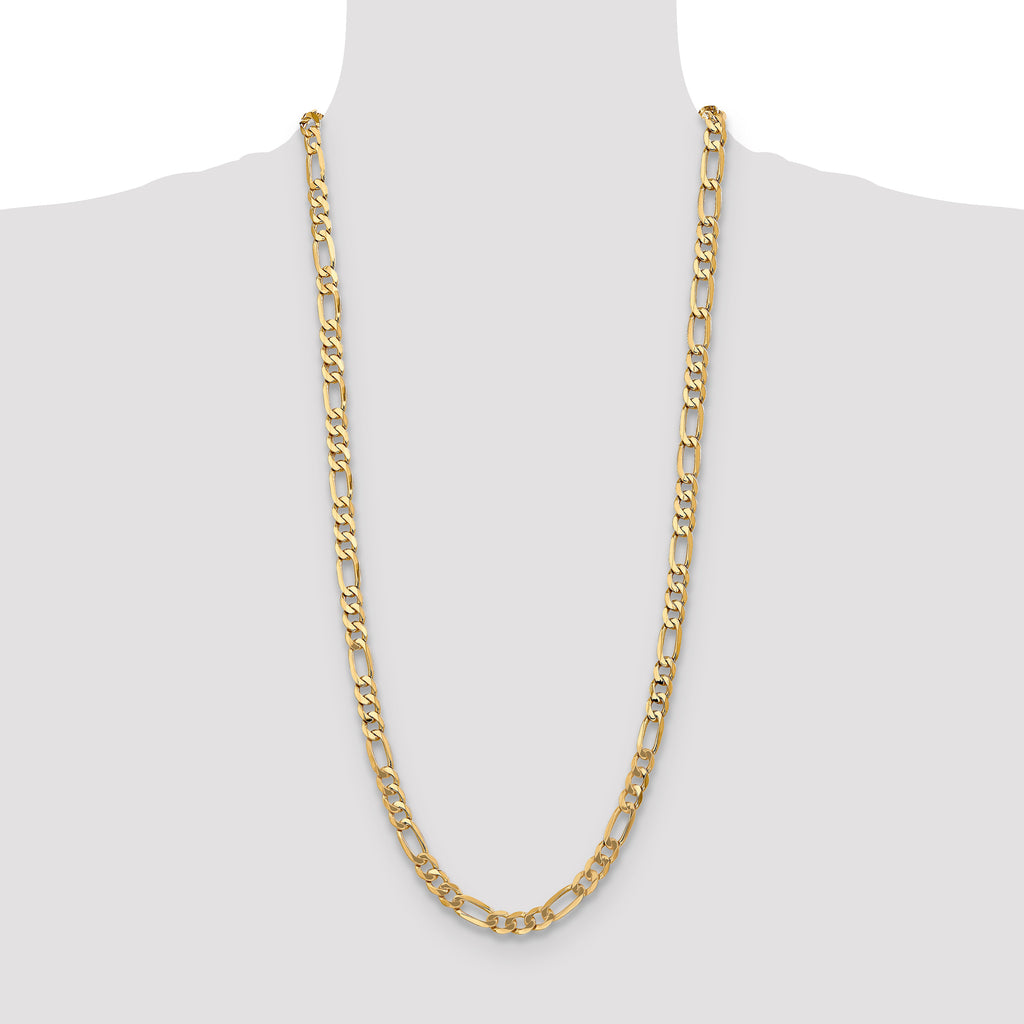 10K None 7.0mm Figaro Chain - view 4