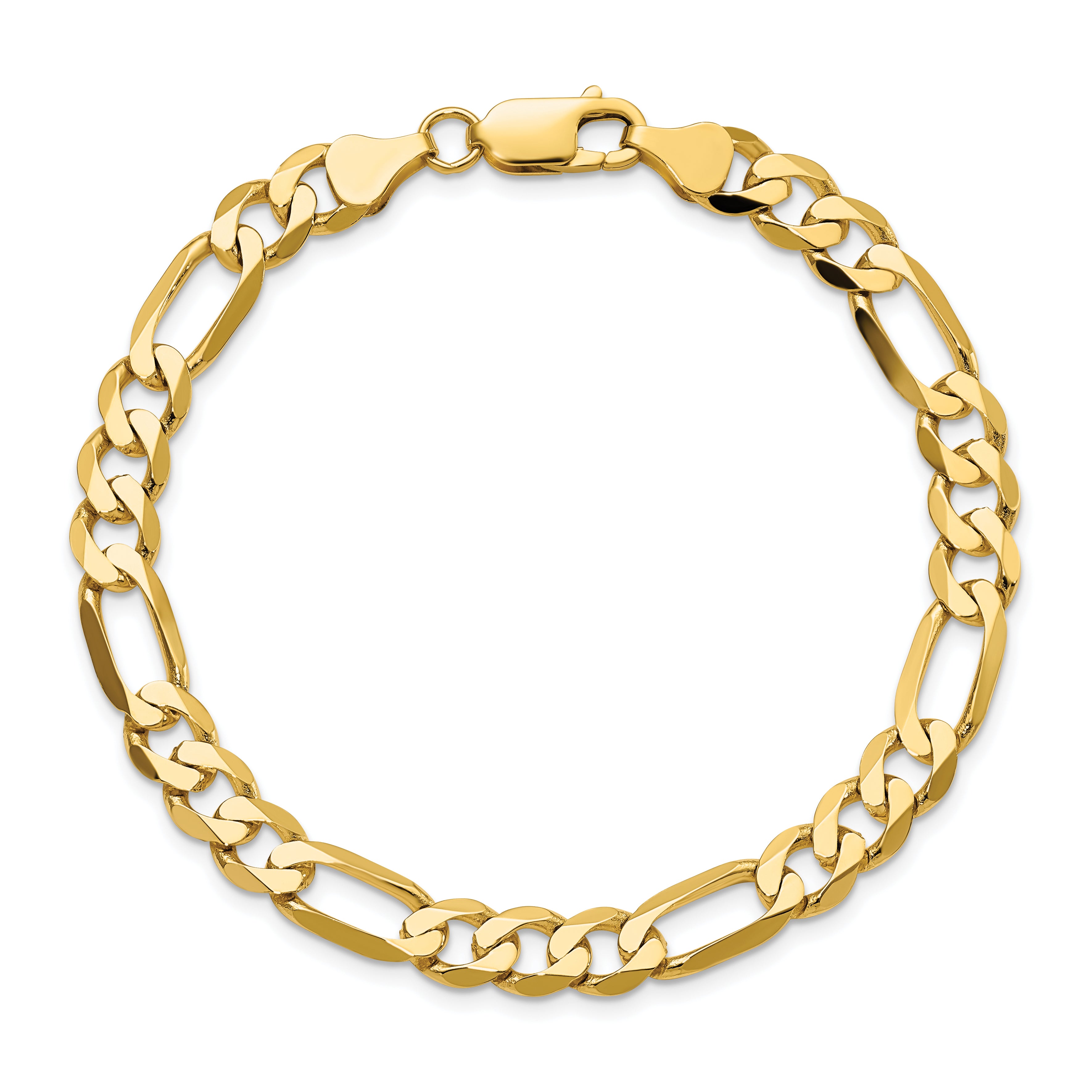 10K 7mm Flat Figaro Chain