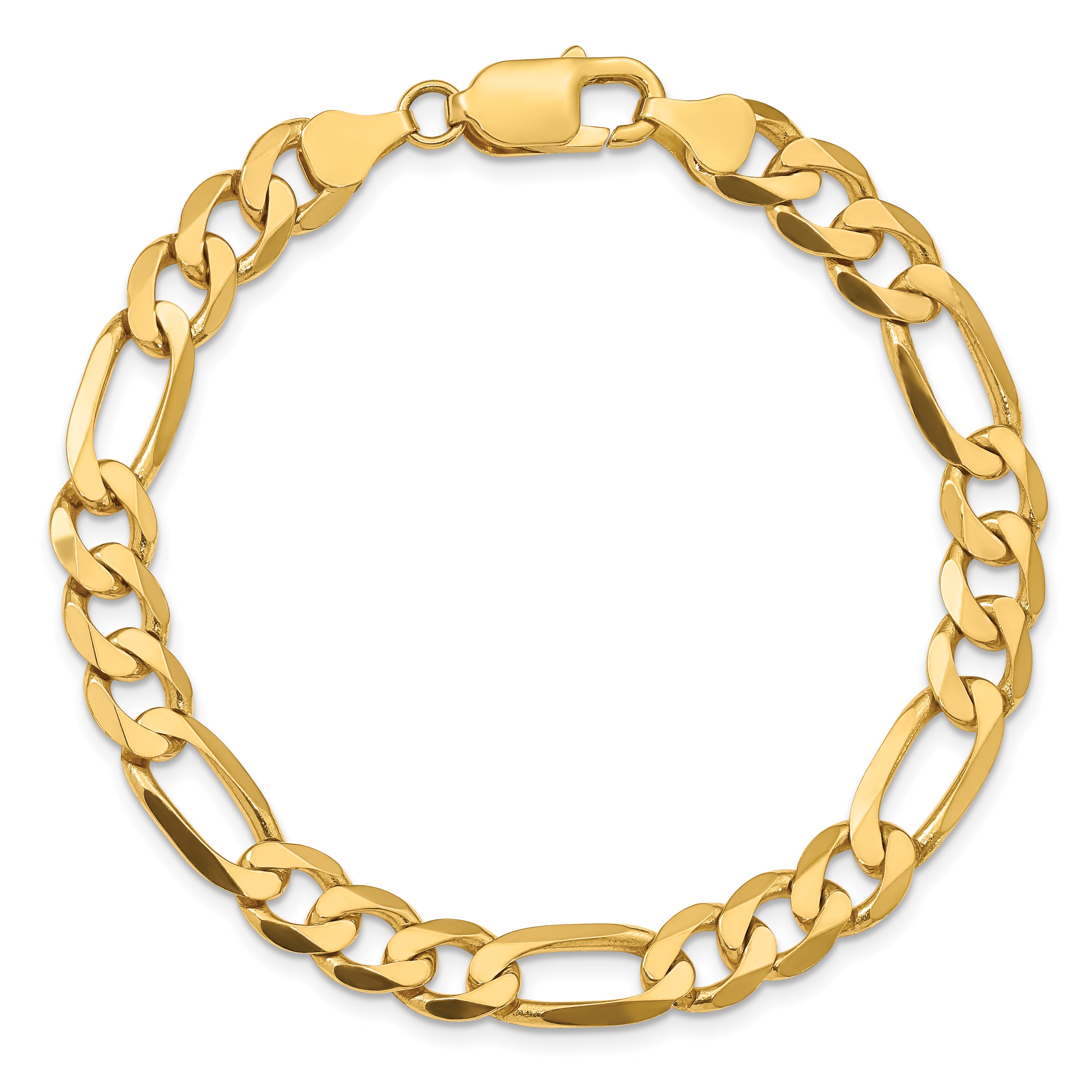 10K 7.5mm Flat Figaro Chain Secondary image