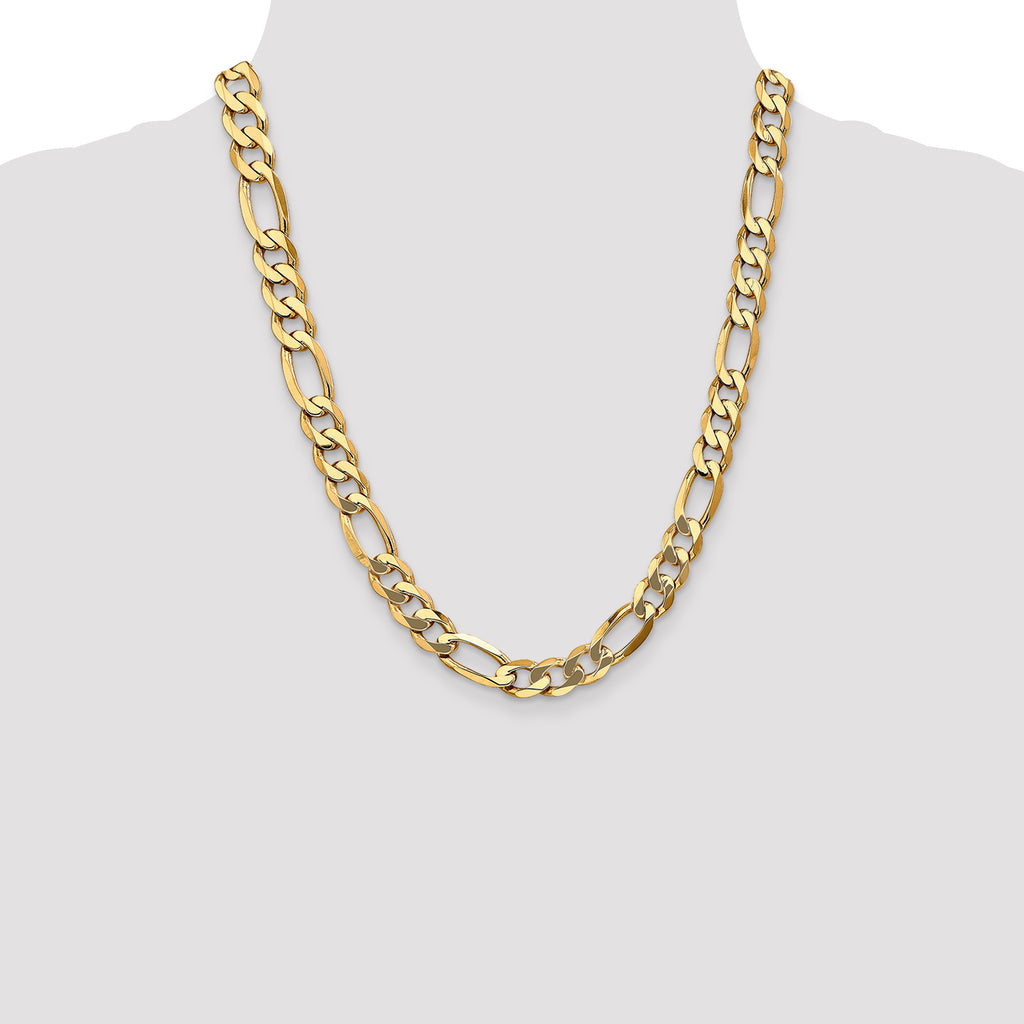 10K 10mm Flat Figaro Chain