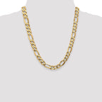 10K 10mm Flat Figaro Chain
