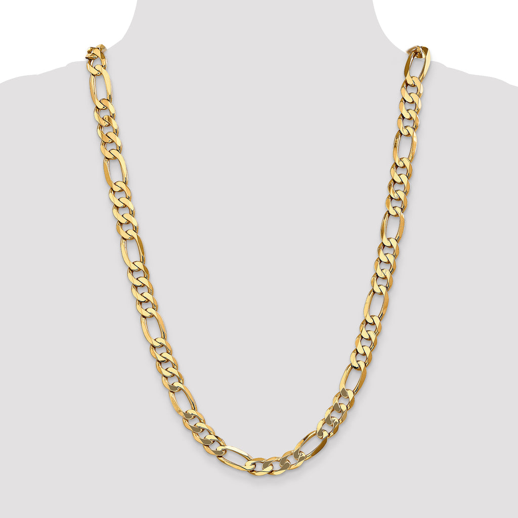 10K 10mm Flat Figaro Chain