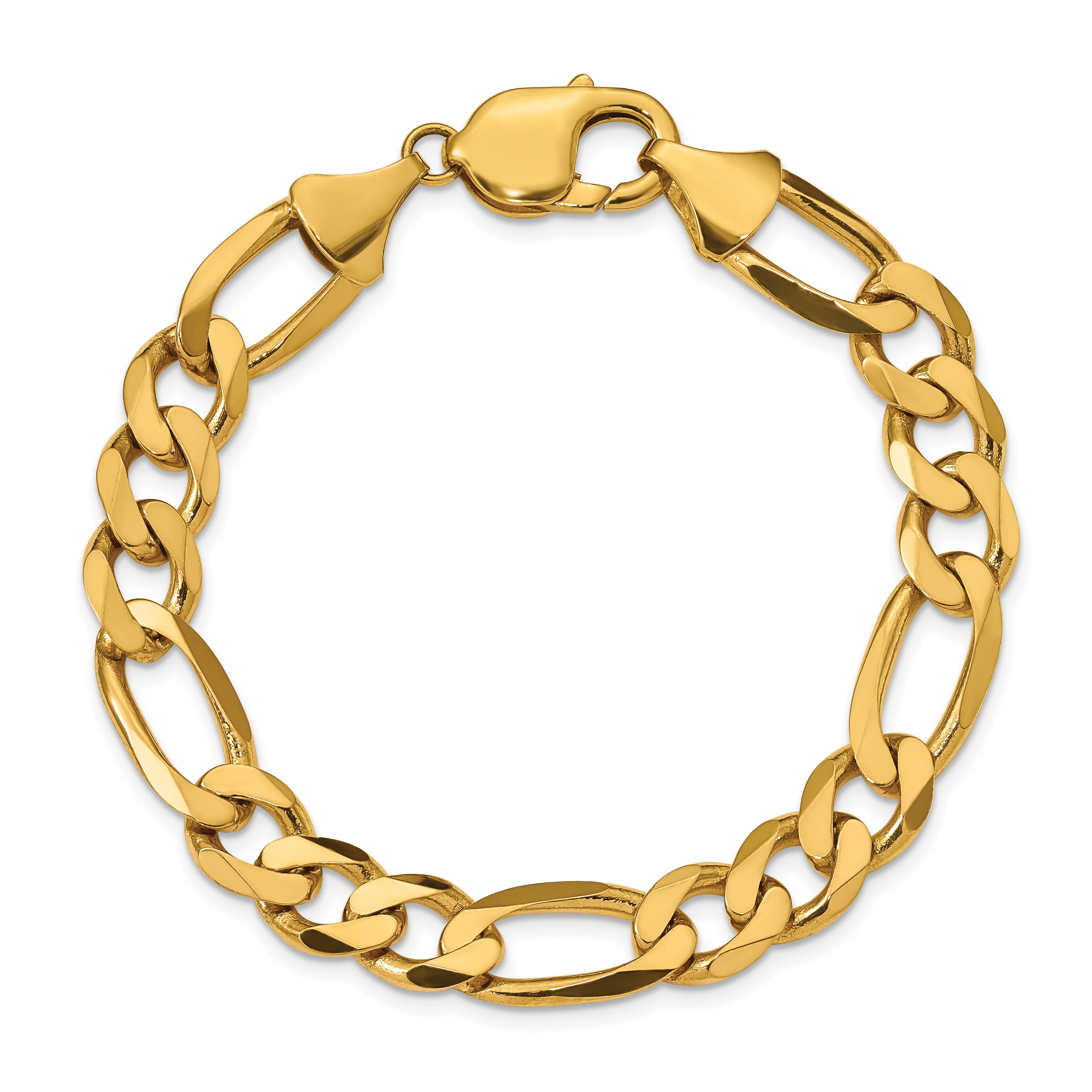 10K 10mm Flat Figaro Chain