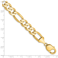 10K 10mm Flat Figaro Chain
