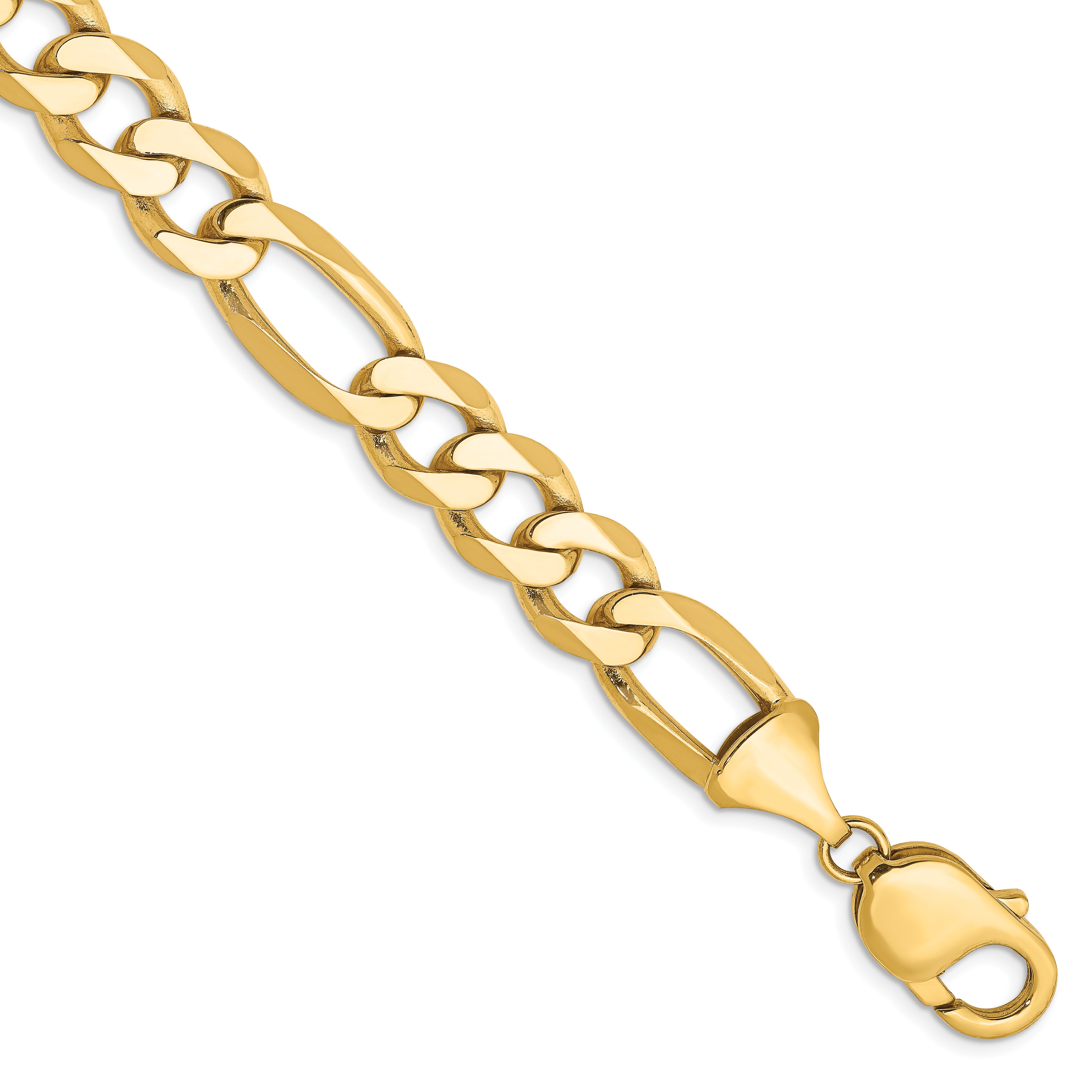 10K 10mm Flat Figaro Chain