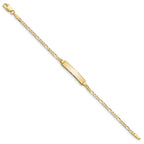 10K Solid Chain/Solid Plate Figaro Link 19.5x4mm Plate 5.5 inch Baby/Child ID Bracelet - view 2