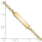 10K Solid Chain/Solid Plate Figaro Link 19.5x4mm Plate 5.5 inch Baby/Child ID Bracelet - view 3