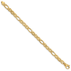 10k 6.5mm Solid Hand-Polished 3 & 1 Flat Anchor Bracelet