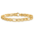 10k 6.5mm Solid Hand-polished 3 & 1 Flat Anchor Chain