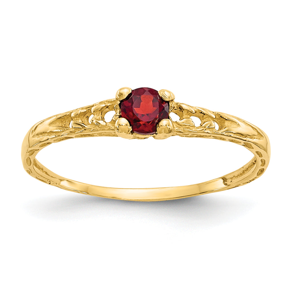 10k Madi K 3mm White Topaz Birthstone Baby Ring