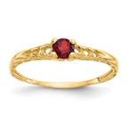 10k Madi K 3mm White Topaz Birthstone Baby Ring